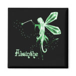 2D Absinthe Green Fairy Sketch Fridge Magnets