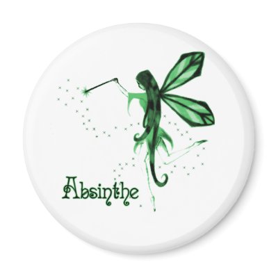 2D Absinthe Green Fairy Sketch Refrigerator Magnets by VoXeeD