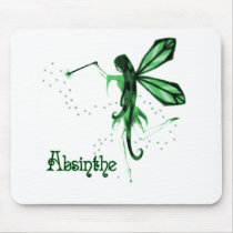 2D Absinthe Green Fairy Sketch Mouse Pad