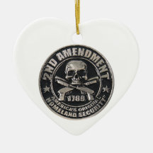 2nd Amendment Medal Christmas Tree Ornaments