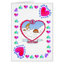 2nd Anniversary  Cotton Greeting Card