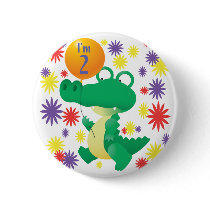 2nd Birthday Alligator Buttons