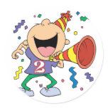 2nd Birthday Boy Round Stickers