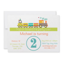 2nd Birthday Boy Train Invitation
