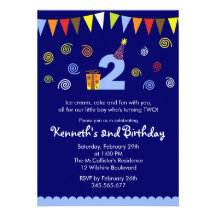 2nd Birthday Boy's Cute Party Invitation