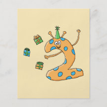 2nd Birthday Cartoon - Orange Full Color Flyer