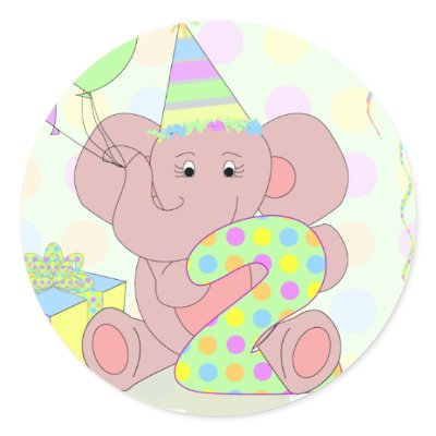 2nd Birthday Elephant Sticker by pooja1008