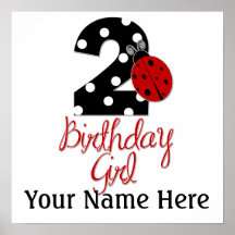 2nd Birthday Girl - Ladybug - 2 Lady Bug Print