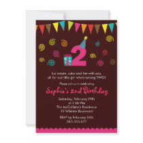 2nd Birthday Girl's Cute Party Invitation