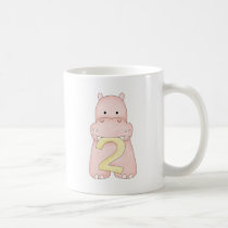 2nd Birthday Hippo (pink) mugs