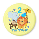 2nd Birthday Jungle Fridge Magnet