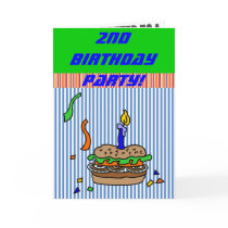 2nd Birthday Party Invitations Greeting Card