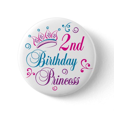 2nd Birthday Princess Pinback Button by BirthdayObsessions