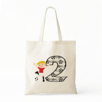 2nd Birthday Red and White Soccer Goal Tote Bag
