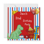 2nd Dinosaur Cupcake Balloon Stripe Birthday Red