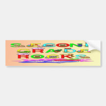2nd Grade Rocks Bumper Stickers