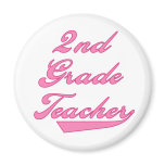 2nd Grade Teacher Pink Magnet