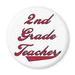 2nd Grade Teacher Red Refrigerator Magnet