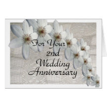 2nd Wedding Anniversary Card Traditional Template