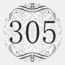 305 Area Code Round Stickers