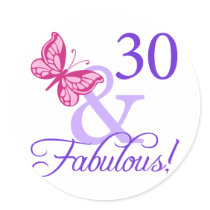 30 And Fabulous Birthday Sticker