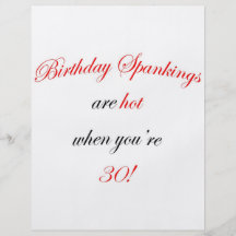 30 Birthday Spanking Flyer