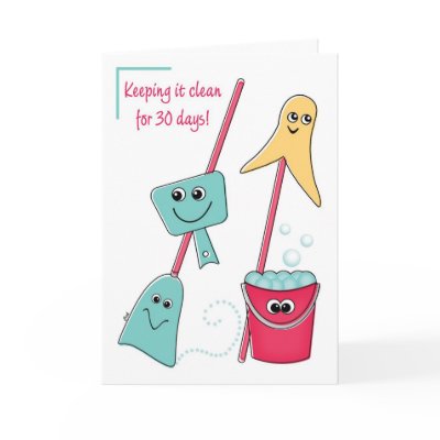 30 Days Recovery Congratulations Clean Time Card by Recovery_Cards