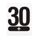 30 Plus Years Old - Black Post Cards