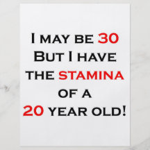 30 stamina personalised flyer