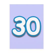 30 Year Birthday or Anniversary - Add Text Post Cards