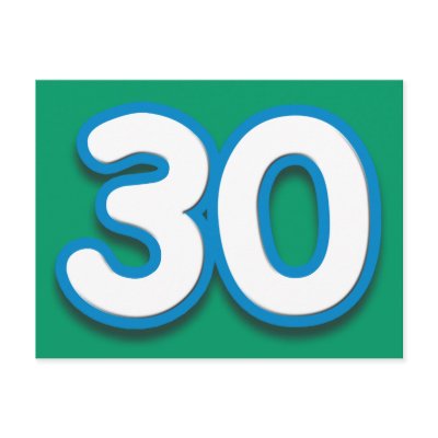 30 Year Birthday or Anniversary - Add Text Post Card by BirthdayZone