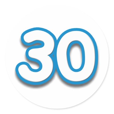 30 Year Birthday or Anniversary - Add Text Round Stickers by BirthdayZone