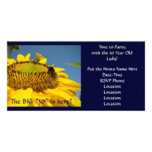 30 Year Old Lady! Birthday Party Invitation Flower Personalised Photo Card