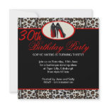 30th Animal Print & Stiletto Heels Birthday Party invitations