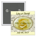 30th Anniversary save the date yellow rose  Button buttons