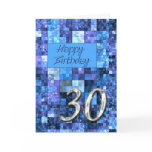 30th Birthday card with abstract squares.