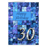 30th Birthday card with abstract squares.