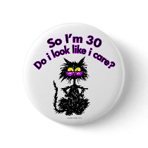 30th Birthday Cat Gifts Pin