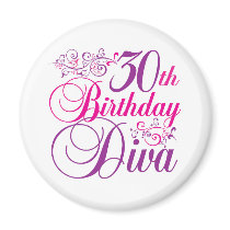 30th Birthday Diva Magnet