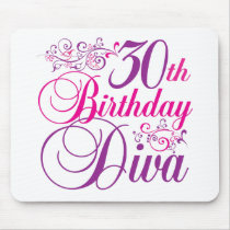 30th Birthday Diva Mouse Pad