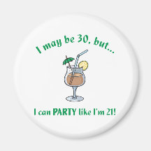 30th Birthday Gag Gift Refrigerator Magnets