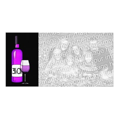 30th birthday or anniversary : wine bottle & glass by occasionINVASION