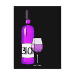 30th birthday or anniversary : wine bottle & glass