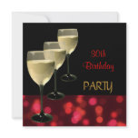 30th Birthday Party Drinks Glasses Black Red Custom Invite