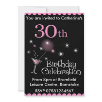 30th Birthday Party Invitation - Cocktail Glass