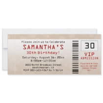 30th Birthday Party Invitation Sand Ticket