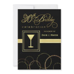 30th Birthday Party Invitations - Gold and Black