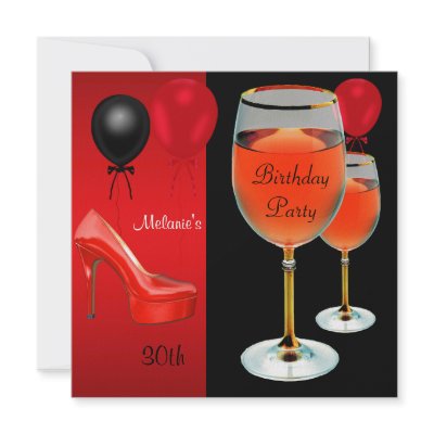 30th Birthday Red Shoes Hi Heels Wine Glass by Zizzago