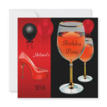 30th Birthday Red Shoes Hi Heels Wine Glass invitations