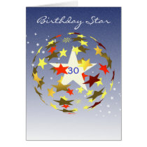 30th Birthday Star cards